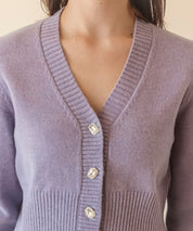 ビジューボタンニットカーディガンsdpxyf6529 パープル
