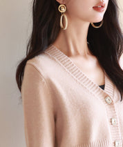 ビジューボタンニットカーディガンsdpxyf6529 ピンクベージュ