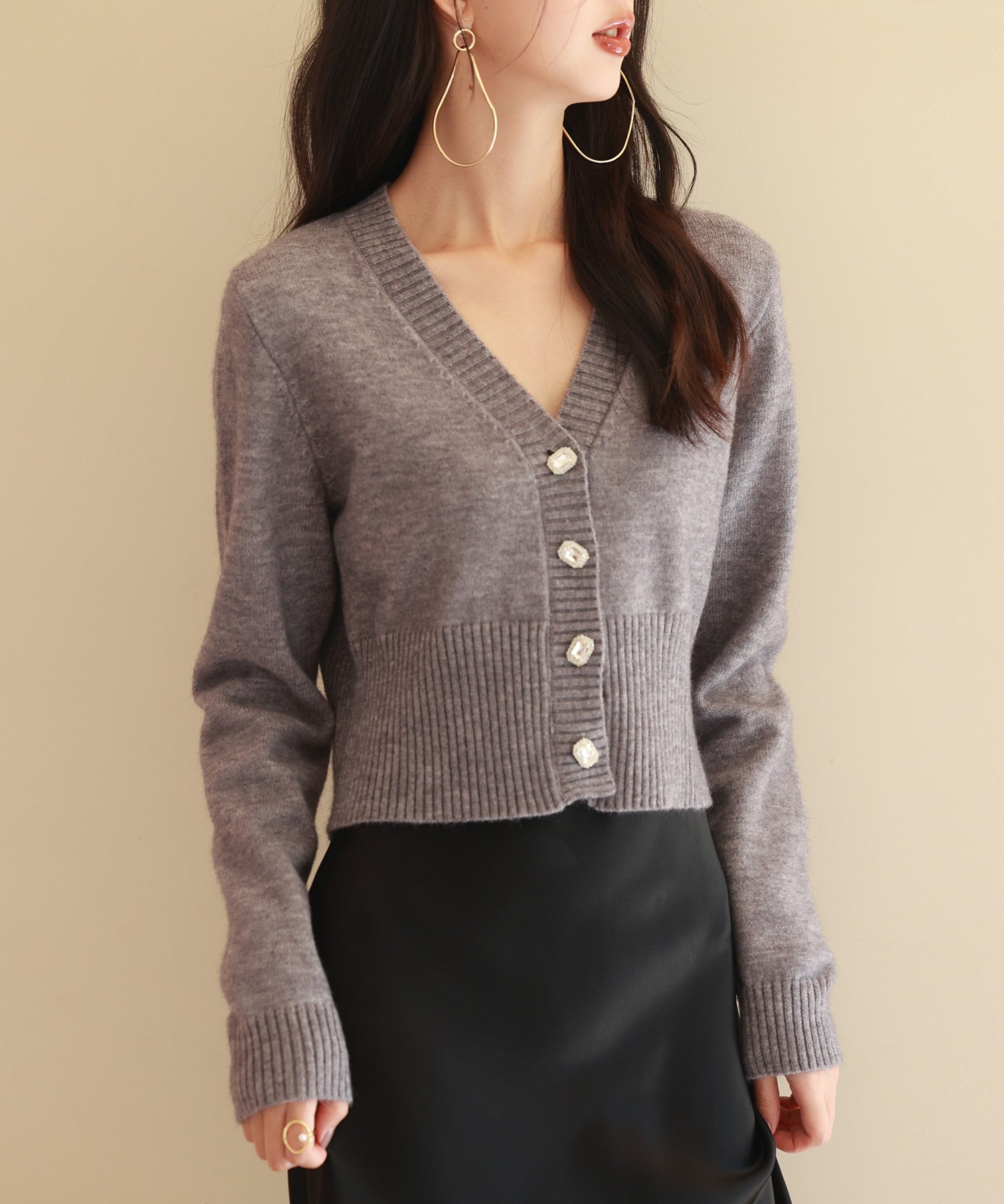ビジューボタンニットカーディガンsdpxyf6529-103-18