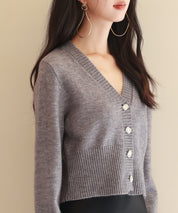 ビジューボタンニットカーディガンsdpxyf6529 グレー