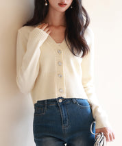 ビジューボタンニットカーディガンsdpxyf6529 アイボリー