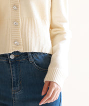 ビジューボタンニットカーディガンsdpxyf6529 アイボリー