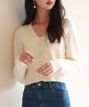 ビジューボタンニットカーディガンsdpxyf6529 アイボリー