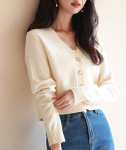 ビジューボタンニットカーディガンsdpxyf6529 アイボリー