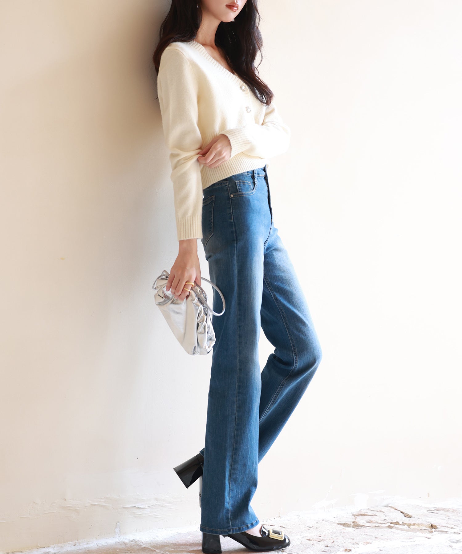 ビジューボタンニットカーディガンsdpxyf6529 アイボリー