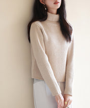暖かい&着心地抜群タートルネックニットsdpxyf6538 ベージュ