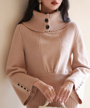 3wayネック膝上丈ニットワンピースsdpxyf6539 ブラウン