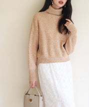 ドロップショルダータートルネックニットプルオーバーsdpxyf6550-103-45