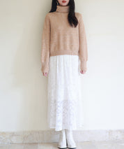 ドロップショルダータートルネックニットプルオーバーsdpxyf6550 ライトブラウン