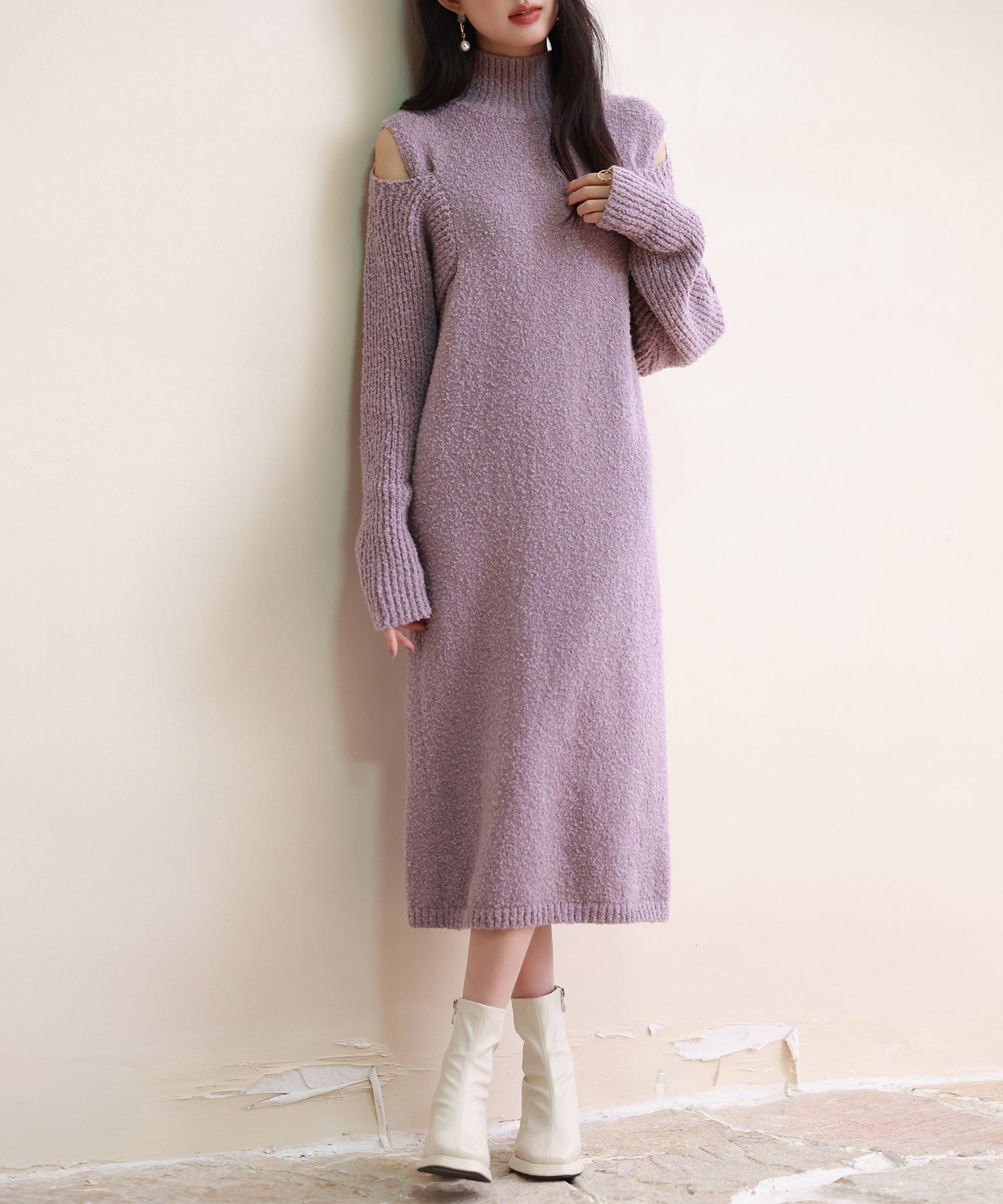 オープンショルダーニットワンピースsdpxyf6553-103-15