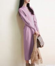 ハイゲージ編み長袖ニットワンピースsdpxyf6560