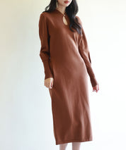 ハイゲージ編み長袖ニットワンピースsdpxyf6560