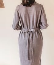 ハイゲージ編み長袖ニットワンピースsdpxyf6560 グレイッシュベージュ