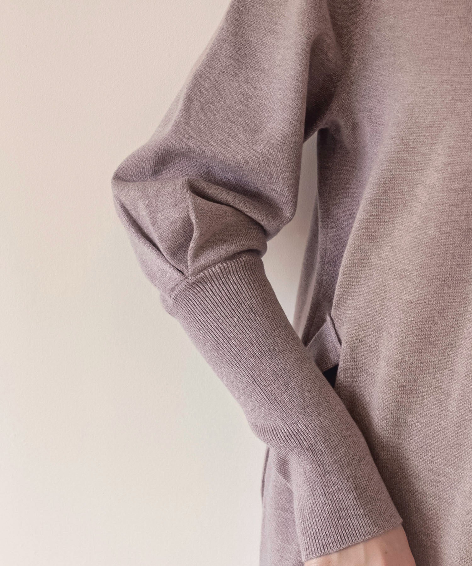 ハイゲージ編み長袖ニットワンピースsdpxyf6560 グレイッシュベージュ