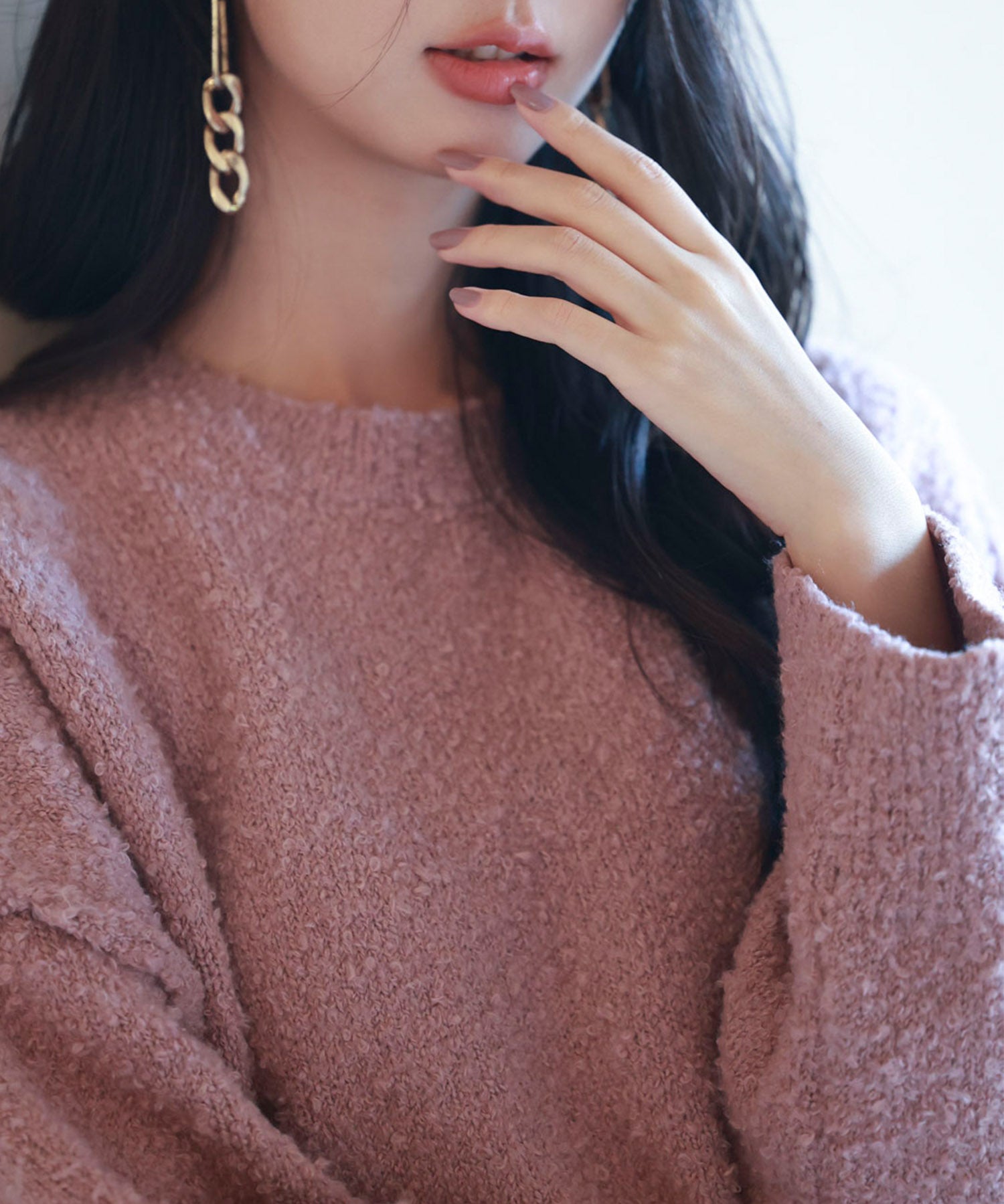 ドロップショルダーニットプルオーバーsdpxyf6569 ラベンダー