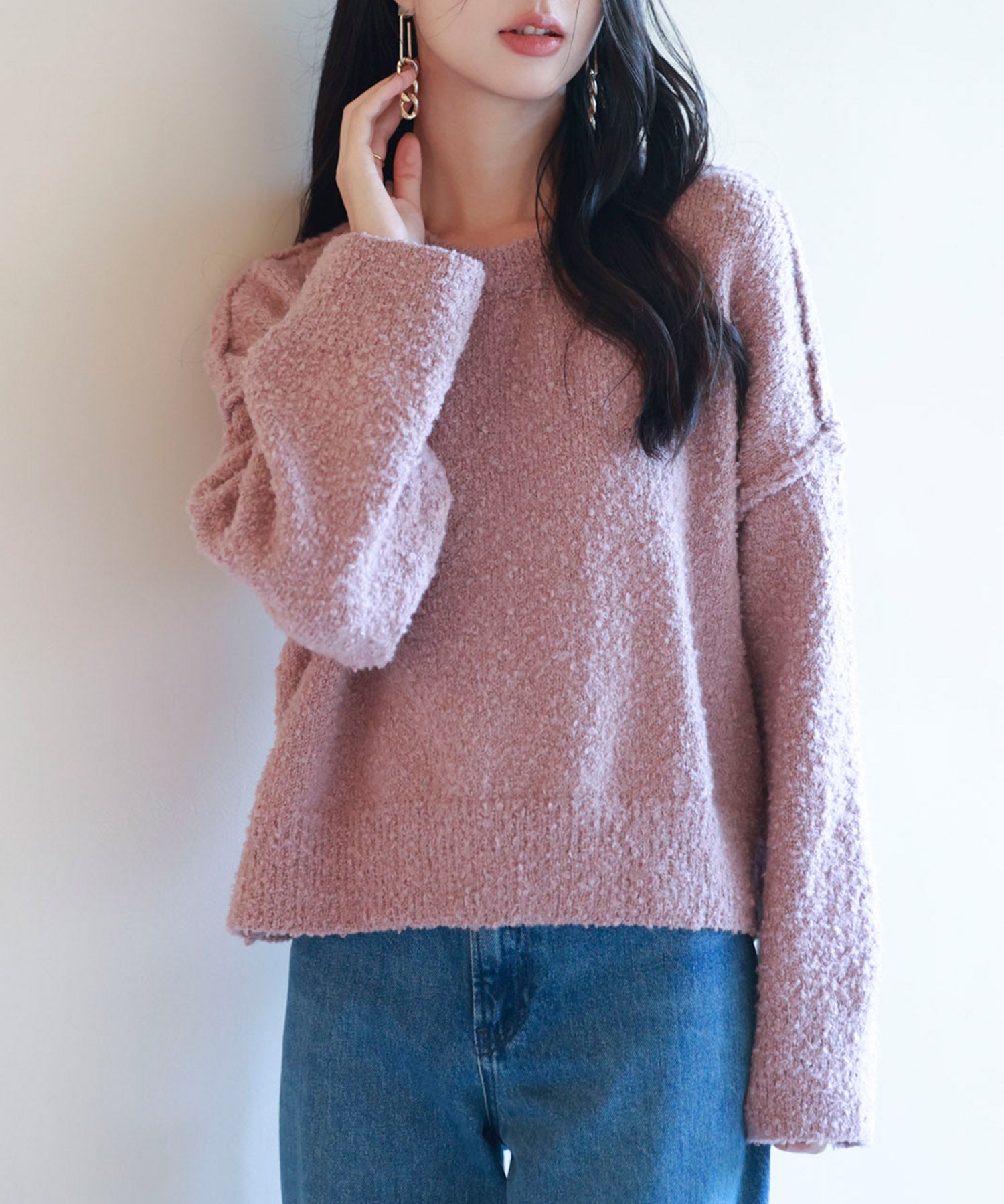 ドロップショルダーニットプルオーバーsdpxyf6569-103-100