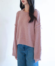 ドロップショルダーニットプルオーバーsdpxyf6569 ラベンダー