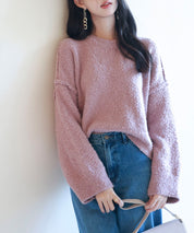 ドロップショルダーニットプルオーバーsdpxyf6569 ラベンダー