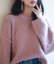 ドロップショルダーニットプルオーバーsdpxyf6569 ラベンダー