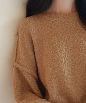 ドロップショルダーニットプルオーバーsdpxyf6569 ブラウン