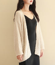 ドロップショルダーニットカーディガンsdpxyf6576 ベージュ