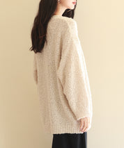 ドロップショルダーニットカーディガンsdpxyf6576 ベージュ