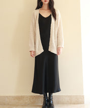 ドロップショルダーニットカーディガンsdpxyf6576 ベージュ