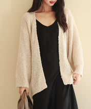 ドロップショルダーニットカーディガンsdpxyf6576 ベージュ