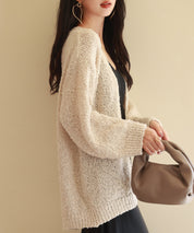 ドロップショルダーニットカーディガンsdpxyf6576 ベージュ