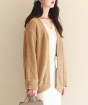 ドロップショルダーニットカーディガンsdpxyf6576 ブラウン