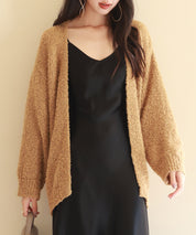 ドロップショルダーニットカーディガンsdpxyf6576 ブラウン