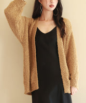 ドロップショルダーニットカーディガンsdpxyf6576 ブラウン