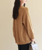 ドロップショルダーニットカーディガンsdpxyf6576 ブラウン