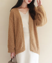 ドロップショルダーニットカーディガンsdpxyf6576 ブラウン