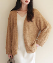 ドロップショルダーニットカーディガンsdpxyf6576 ブラウン