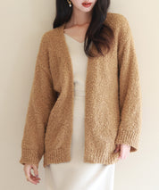 ドロップショルダーニットカーディガンsdpxyf6576 ブラウン