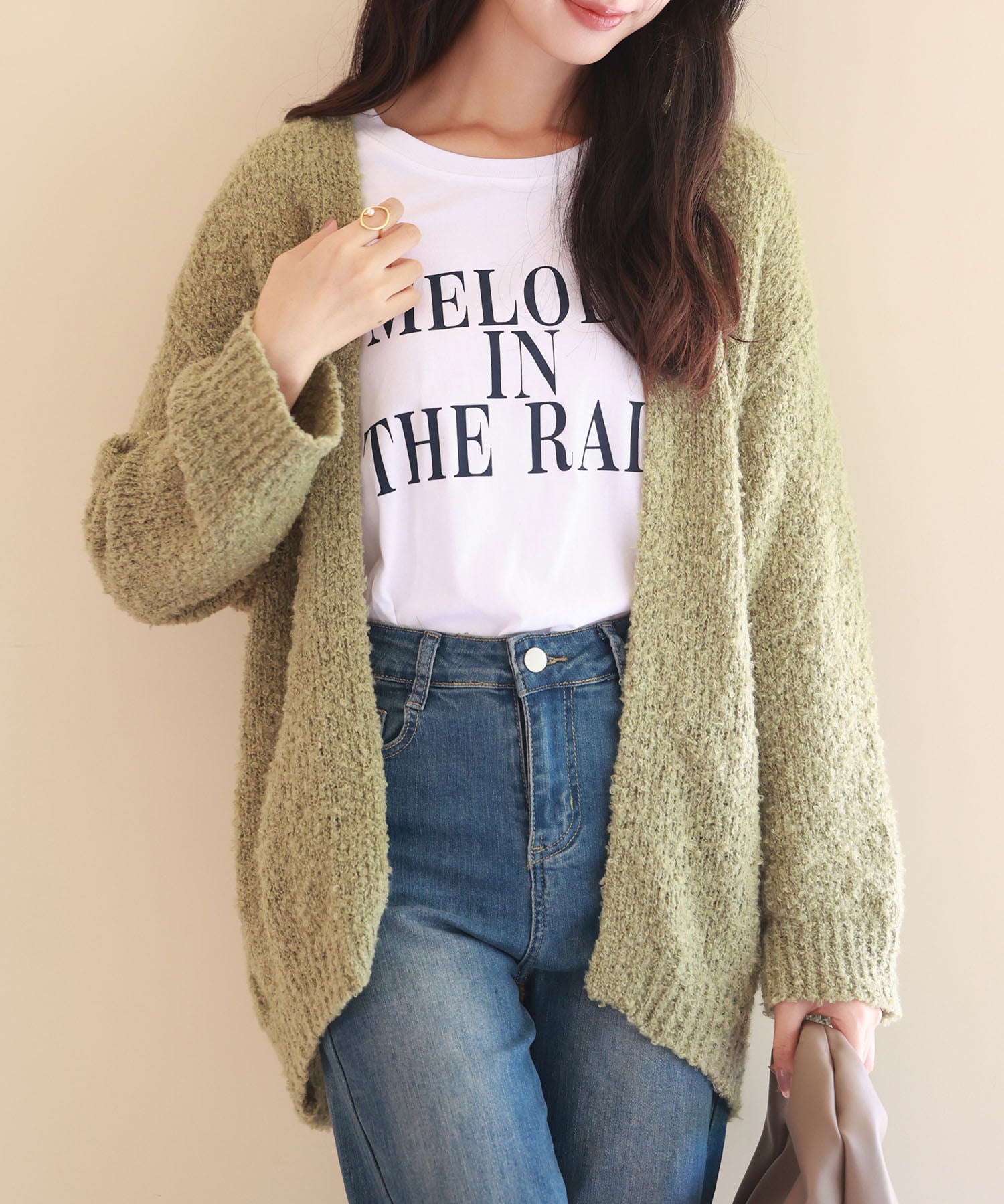 ドロップショルダーニットカーディガンsdpxyf6576 グリーン