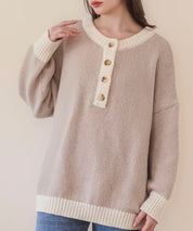 前後2way配色ニットプルオーバーsdpxyf6579-101-14