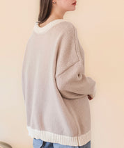 前後2way配色ニットプルオーバーsdpxyf6579 ベージュ