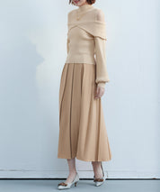 オープンショルダープチハイネックニットプルオーバーsdpxyf6582 ベージュ