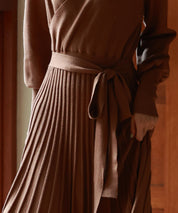 マトンスリーブカシュクールニットワンピースsdpxyf7005 ブラウン