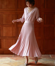 マトンスリーブカシュクールニットワンピースsdpxyf7005-103-26