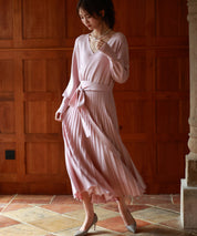 マトンスリーブカシュクールニットワンピースsdpxyf7005 ピンク