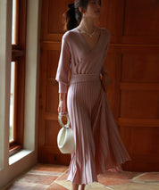 マトンスリーブカシュクールニットワンピースsdpxyf7005 ピンク