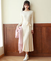 レイヤード風プリーツニットワンピースsdpxyf7017-103-38