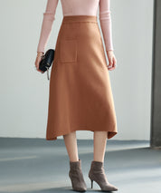 イレギュラーヘムニットフレアスカートsdpxyf7028 ブラウン