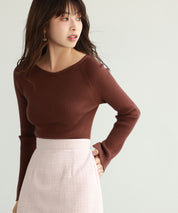 大定番リブニットプルオーバーsdpxyf7038 ブラウン