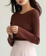 大定番リブニットプルオーバーsdpxyf7038 ブラウン