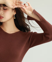 大定番リブニットプルオーバーsdpxyf7038 ブラウン