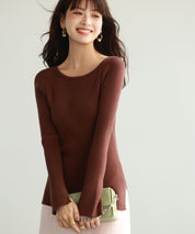 大定番リブニットプルオーバーsdpxyf7038 ブラウン